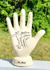 Vintage Style Palmistry ceramic Hand With Life Lines Fortune Teller Palm Reader