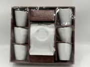 D'Lusso Designs Demitasse Espresso Set of 6 White Contemporary NEW