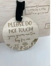 Dont Touch Baby Pram Plaque Wild Flowers Design