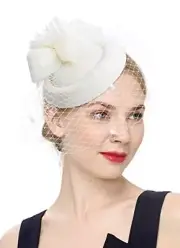 Fascinator Hats for Women 20s 50s Vintage Pillbox Hat One Size 1-beige