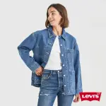 【LEVIS 官方旗艦】女款 OVERSIZE寬鬆版牛仔襯衫外套 / 精工中藍染水洗 熱賣單品 A4857-0000