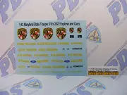 Maryland State Police 1/43 Waterslide Decal Set Fits 2022 Explorer and cars