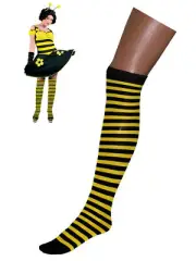 Funny Fashion Striped Honey Bee Overknee Costume Bumble Bee Stockings, Black ...