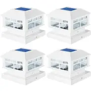 4 Packs Solar Post Cap Lights White Fence Deck Post Light Solar Powered Fit 3...