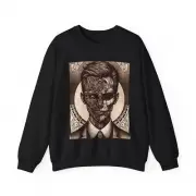 Unisex Adult Crewneck Sweatshirt Steampunk Cyborg Half-Face Graphic Print Tattoo