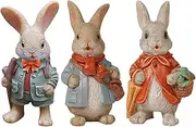 Statue Resin Outdoor Rabbit Figurines Easter Bunny Garden Statue Cute Mini Bunny Figurine Sculpture Yard Animal Statues Spring Summer Decor
