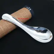 Solid 999 Fine Silver Spoon Glossy Finish Handle Small Dinner Spoon 4.56inch