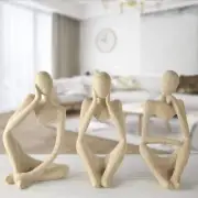 3Pcs Minimalist Decor Abstract Thinker Statue Sculpture Set，Neutral Home