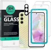 IBYWIND 2 Pcs Screen Protector For Samsung Galaxy A35 5G 6.6",Tempered Glass,With 1Pc Camera Lens Protector,1Pc Back Film,Anti-Scratch,Bubble Free