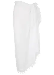 Melissa Odabash Pareo Rayon Sarong - White - One Size ONE SIZE