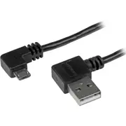 StarTech.com 2m 6 ft Micro-USB Cable with Right-Angled Connectors - M/M - USB A to Micro B Cable - Cable for Tablet, Smartphone,