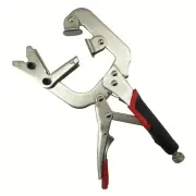 10 Inch C Clamp Locking Pliers Welding Pipe Plier Clamp Adjustable Top Spindle 1-3 Inch Large V-Pads Heat-Treated Alloy