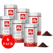 6 x illy Classico Espresso Ground Coffee 250g