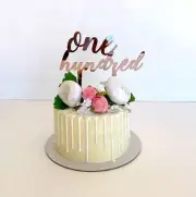 Acrylic Rose Gold 'one hundred' Cake Topper