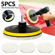 5PCS 150mm Polishing Bonnet Buffer Pads Soft 6'' White Wool Car Polisher ⇪⇪