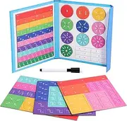 Fraction Tiles & Fraction Circles, Rainbow Strips Fraction Manipulatives for Preschool Elementary School Educational Resources Classroom Educational Kit