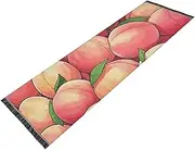 Living Room Runner Washable Non Skid Hall Carpet Runner Tassel Carpet for Bathroom Laundry Home Decor Cute Cartoon Fruit Peach