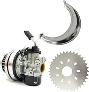 TDR Racing Carburetor 36 Teeth 415 Sprocket Banana Exhaust for 49cc 66cc 70cc 80cc 2 Stroke Motorized Push Bike Bicycle Engine Kit