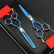 Hair Cutting Scissors, 6 inch Upscale Professional 440c Bamboo Cutting Barber Makeup thinning Shears Hairdressing Scissors