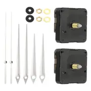 2Set Quartz Clock Movement 1/2" Movement Shaft for 2-3mm Clock Dial Thick Silver