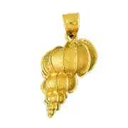 14K Gold 22MM Wentletrap Gastropod Seashell Pendant