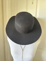 Black Bolero Hat 100% Black Wool Felt Napa Valley Style Boho Hat