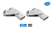 Sandisk Ultra Dual Drive Luxe 32GB USB 3.1 Type A & Type C Flash Drive (2 Pack)