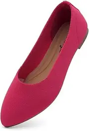 [Herstyle] Delancy Women’s Pointed Toe Flats Knit Ballet Flat Shoes Slip-On Dressy Flats Comfortable Foldable Ballerina Shoes for Daily Wear Work Office and Party