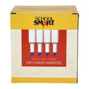 School Smart Dry Erase Markers, Chisel Tip, Low Odor, Blue, Pack of 48