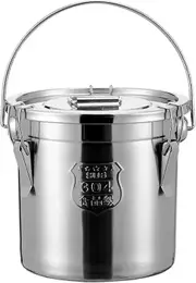 10L Stainless Steel Milk Can with Silicone Seal Lid - Liquid Storage Container for Milk, Wine, and More