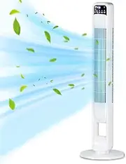 Billord Pedestal Tower Fan for Bedroom - Bladeless Oscillating Fans with 3 Fan Speed & 3 Wind Modes Portable Fans, Standing Fan 12H Timer, Tower Fan 70 Degree, Oscillating for Home
