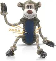 Plush Dog Chew Toys, Squeaky Dog Toys, Interactive Tug of War Puppy Toys, Stuffe