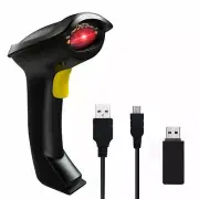 NADAMOO 2.4GHz Wireless Barcode Scanner 2-in-1 2.4GHz Wireless & USB 2.0 Wired