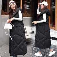 在飛比找蝦皮購物優惠-外套 韓國 羽絨外套 長版罩衫 長款女版棉馬甲女冬季中長韓版