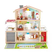 29 Piece Hape 80cm Wooden Doll Family Mansion Realistic House with Accessories - 3+ Years