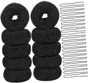 VICASKY 1 Set Hair Set Bun Donuts for Hair Donut Bun Nylon Black