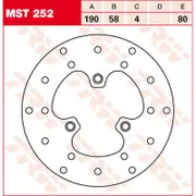 TRW Lucas Brake disc MST252, rigid