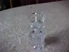 LEAD CRYSTAL PERFUME BOTTLE WITH BEAUTIFUL DAUBER OF PAIR OF DOVES