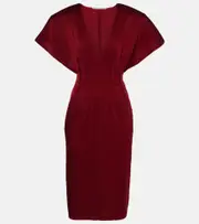 [Stella McCartney] Stella McCartney Draped satin midi dress AU 14 red
