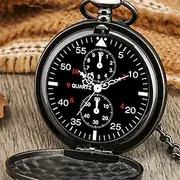 Men's Vintage Pocket Watch with Chain Simple Exquisite Polishing Round Watch Pocket Pendant Clock Gifts Men Women