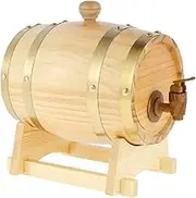 Abizarch Wooden Wine Barrel 1.5L Pine Wood Beer Barrel Sealing Whiskey Barrel Dispenser Premium Brandy Bucket Wine Storage Barrel with Tap for Wine Beer Brandy Whiskey Tequila ZHAZHAMO