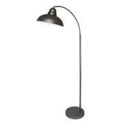 Oxford Modern Scandinavian Curved Arc Metal Standing Floor Lamp - Antique Chrome