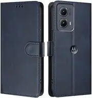 Compatible with Motorola Edge 30 Neo PU Leather Phone Cover,Compatible with Motorola Edge 30 Neo 5G XT2245-1 Card Slots Flip Stand Wallet Case Blue