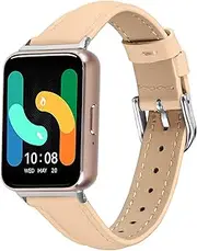 Fit for Samsung Galaxy Fit3 Watch Bands Women Men, Stylish Leather Replacement Bands Bracelet Straps Wristband Accessory Fit for Samsung Galaxy Fit 3 (SM-R390) Smartwatch