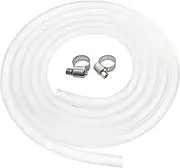 SENSTREE Home Brewing and Winemaking Silicone Tubing, 10mm(3/8 inch) ID x 14mm OD, 10 ft, High Temp Food Grade Tube, Flexible Hose Pipe with Stainless Worm Gear Hose Clamps