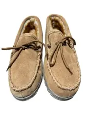 Mens Cloud Nine Size M9 Chestnut Sheepskin Moccasins NEW