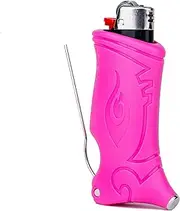 Toker Poker - The Ultimate All Inclusive Lighter Tool; Includes Lighter Case, Retractable Stainless Steel Poker, Stainless Steel Tamper & Securely Holds 5ft of Hemp Wick Pink