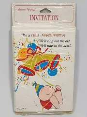 Vintage Ziggy New Year's Party 8 Invitations American Greetings Tom Wilson