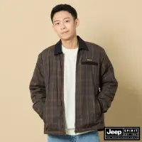 在飛比找momo購物網優惠-【JEEP】男裝 復古格紋襯衫式外套(咖啡色)