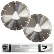 2PK 6" Green Concrete Diamond Blades w/ 1 Skid Plate fit Husqvarna Soff-Cut Saws